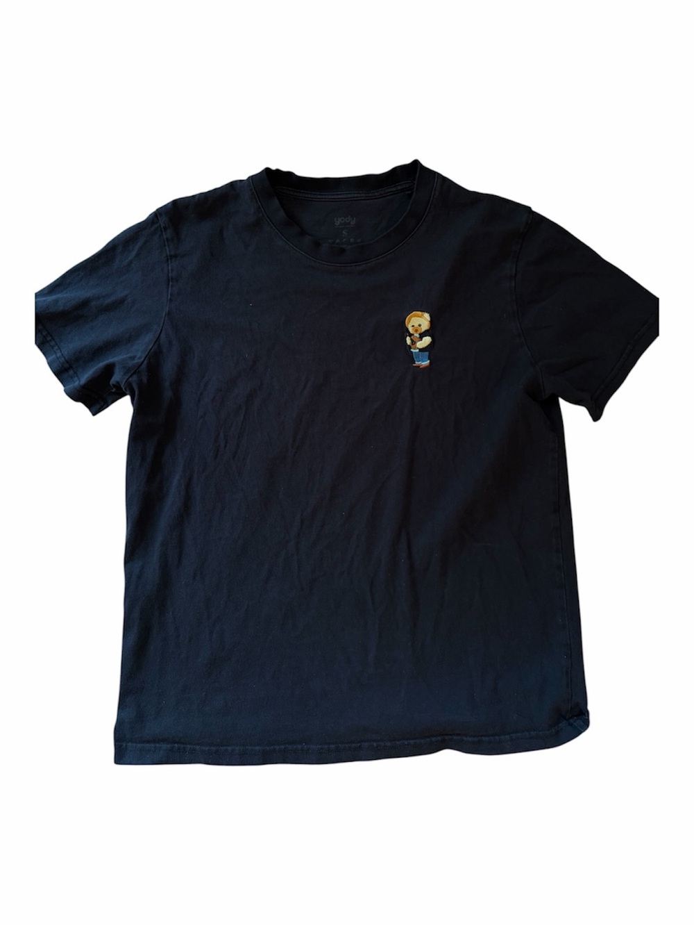 Yody Teddy Bear Embroidered Graphic T-Shirt  Blue Y2K Vintage Cute Streetwear